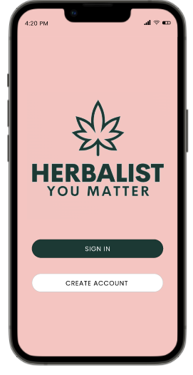 Herbalist mobile app welcome screen