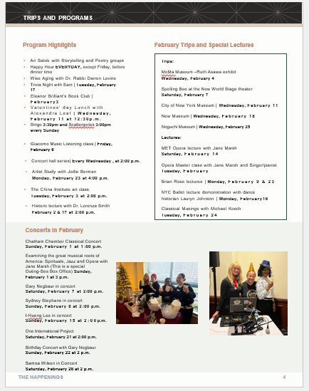 Rebranded Capstone trips and programs page with grouped listings and event photographs